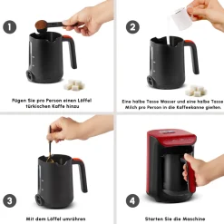 Karaca Hatır Koz Milky Türkische Kaffeemaschine Red