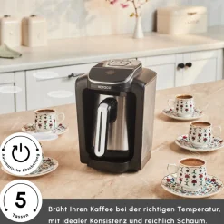 Karaca Hatır Neo Inox türkische Kaffeemaschine mit Edelstahl-Kanne