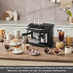 Karaca Hatır Perfetto Espresso und Türkischer Kaffee Maschine INOX