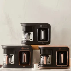 Karaca Hatır Plus Mod 5 in 1 Essential Kaffeemaschine Schwarz Chrom, 1385W