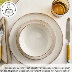 Karaca Hekka 6 Personen Geschirrset, 18 Teilig