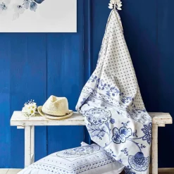 Karaca Home Amar Blau 100% Baumwolle Double Pique Set