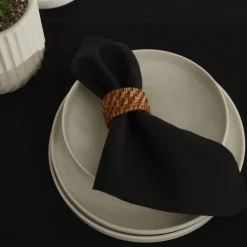 Karaca Home Belle Pflegeleichte 2er Set Stoffservietten Schwarz