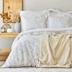 Karaca Home Bled Grau 100 % Baumwolle Doppel-Bettbezug-Set