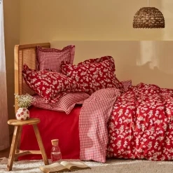 Karaca Home Carlo Doppel Bettwäscheset 100% Baumwolle Rot 200x220 Cm