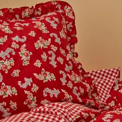 Karaca Home Carlo Doppel Bettwäscheset 100% Baumwolle Rot 200x220 Cm