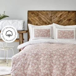 Karaca Home Celerina Doppel Bettwäscheset 100% Baumwolle Rosa 200x220 Cm