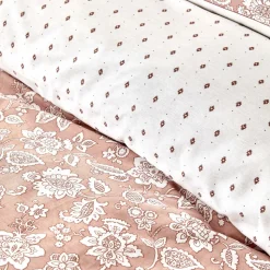 Karaca Home Celerina Doppel Bettwäscheset 100% Baumwolle Rosa 200x220 Cm