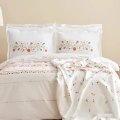Karaca Home Clarice 100% Baumwolle Doppelbett Duvet-Pike Set Multicolor