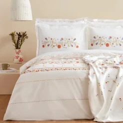Karaca Home Clarice 100% Baumwolle Doppelbett Duvet-Pike Set Multicolor