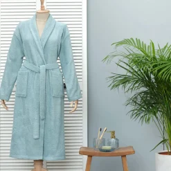 Karaca Home Daily Soft Frau Bademantel, 100% Baumwolle, Petrol, S/M