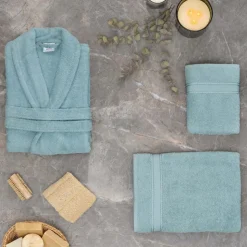 Karaca Home Daily Soft Frau Bademantel, 100% Baumwolle, Petrol, S/M