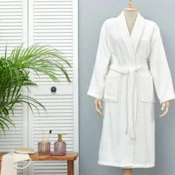 Karaca Home Daily Soft Offwhite 100% Baumwolle Herren Bademantel L/XL