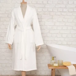 Karaca Home Daily Soft Offwhite 100% Baumwolle Herren Bademantel L/XL