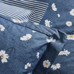Karaca Home Daisy 100% Baumwolle Einzel Bettbezug Set Indigo