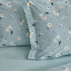 Karaca Home Daisy 100% Baumwolle Doppel Bettbezug Set, Mint