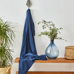 Karaca Home Dunkelblau Strickdecke Öko-Tex Zertifiziert