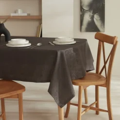 Karaca Home Elizabeth Tischdecke Anthrazit, 140 x 200 cm