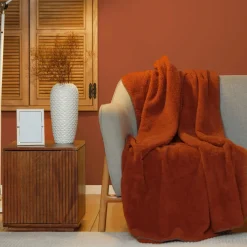 Karaca Home Faye Terracotta Wurfdecke 115x160 cm