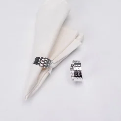 Karaca Home Gehämmerter Silber 2 Stück Serviettenring