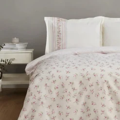 Karaca Home Glen Baumwolle Einzel Bettdeckenbezug Set Rosa