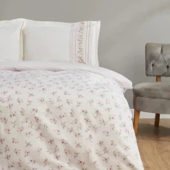 Karaca Home Glen Baumwolle Einzel Bettdeckenbezug Set Rosa