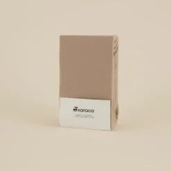 Karaca Home Jersey Spannbettlaken, 160x200+30 cm, Beige