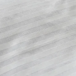 Karaca Home Josef Satin Doppel-Bettbezug Set Gestreift Grau