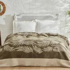 Karaca Home Leaf Einzelblatt-Baumwolldecke