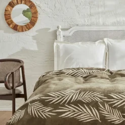 Karaca Home Leaf Einzelblatt-Baumwolldecke