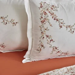 Karaca Home Mizu 100% Baumwolle Doppel-Bettwäsche-Set mit Gratis Decke