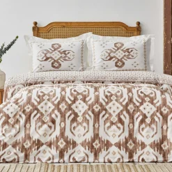 Karaca Home Neos Beige 100% Baumwolle Doppel Bettbezug Set