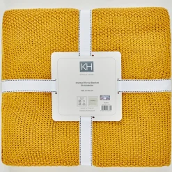 Karaca Home ocker Strickdecke Öko-Tex zertifiziert