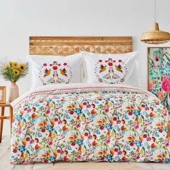 Karaca Home Parlin Fuchsia Doppelter Bettbezug aus 100% Baumwolle