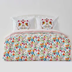 Karaca Home Parlin Fuchsia Doppelter Bettbezug aus 100% Baumwolle