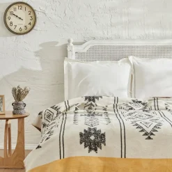 Karaca Home Raya Doppelte Baumwolldecke, Senf