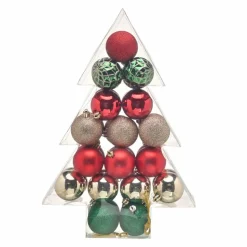 Karaca Home Red Gold 34-teiliges Baumschmuck-Set