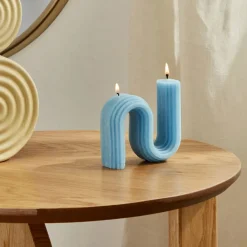 Karaca Home Ringlet Kerze Blau