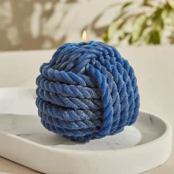 Karaca Home Rope Kerze 6 cm, Marineblau