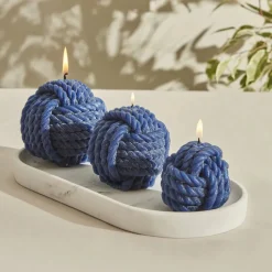 Karaca Home Rope Kerze 6 cm, Marineblau