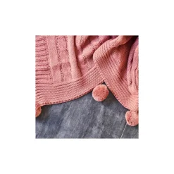 Karaca Home Rose Kabelgestrickter Pompom Leichter Bettbezug