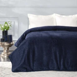 Karaca Home Scala Dunkelblau Einzelbett Embossed Decke