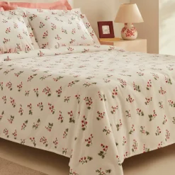 Karaca Home Silvie 100% Baumwolle Doppelbett Tagesdecke Set Rot