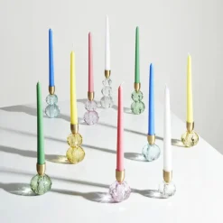 Karaca Home Vicki Kerzenhalter Glas Grün 6x9 cm