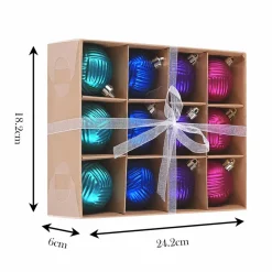 Karaca Home Weihnachten Bunte Baumschmuck Set, 12 Teilig, 6 cm