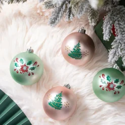 Karaca Home Weihnachten Hübsches Baumschmuck Set, 4 Teilig, 8 cm