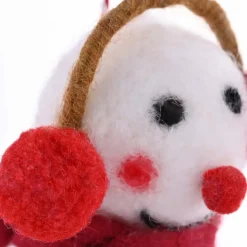 Karaca Home Weihnachten Schneemann mit Ohrenschützer Baumschmuck, 8x13 cm