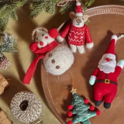 Karaca Home Weihnachten Schneemann mit Ohrenschützer Baumschmuck, 8x13 cm