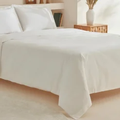 Karaca Home White Collection Lavin 100% Baumwolle Doppelbett Bettwäsche Set Weiß