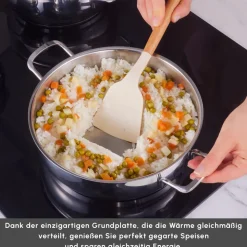 Karaca Induktions Stahl Kochgeschirr Set mit Gratis Vorratsbehälter, 13 Teilig